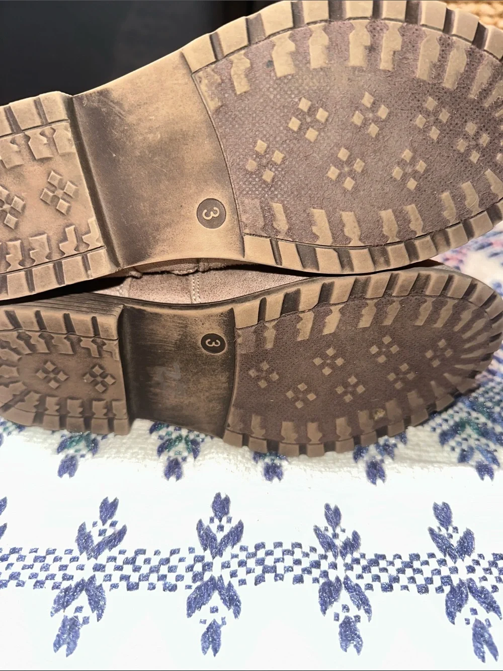 Kids Taupe Mid-Calf Knit-Cuff Buckle Boots